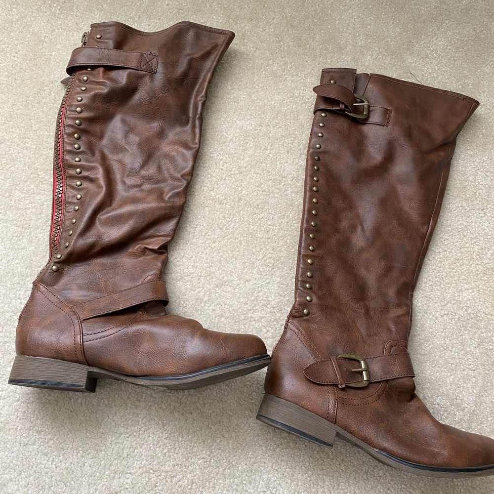 Brown tall boots